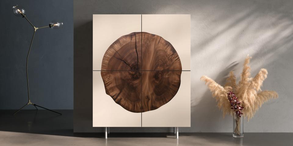 Exklusives Massivholz-Highboard Räuchereiche: Luxus nach Maß S80/102 