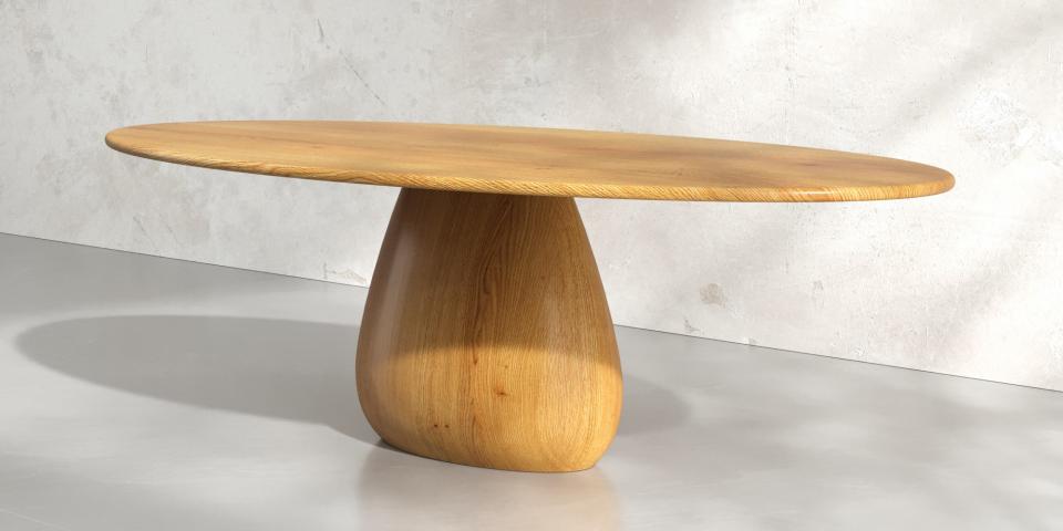 Massivholz-Eichentisch mit farbigem Fuß – Chic E250 