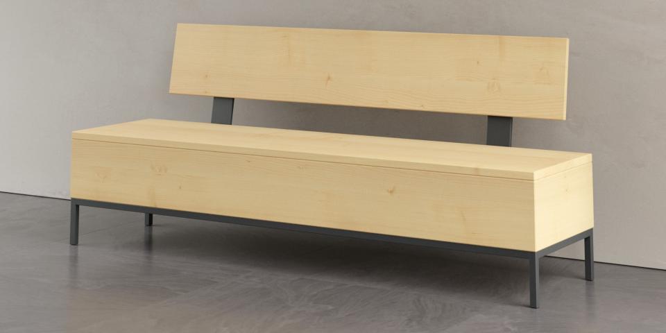 Massivholz Bank mit Truhe aus Ahorn – Zeitloses Design B61 