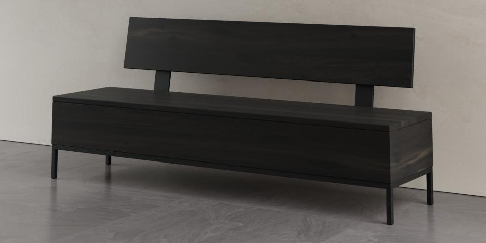 Massivholz Bank mit Truhe aus Eiche gekoehlert – Zeitloses Design B61 