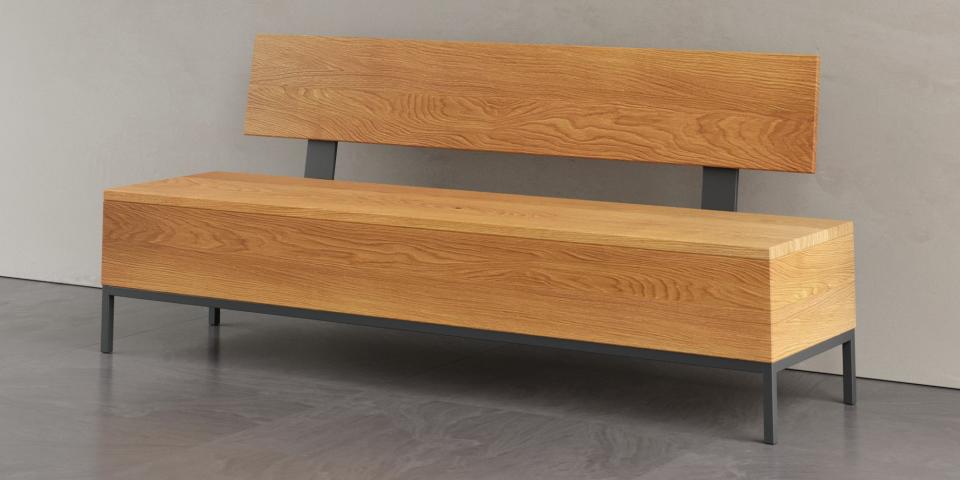 Massivholz Bank mit Truhe aus Eiche – Zeitloses Design B61 