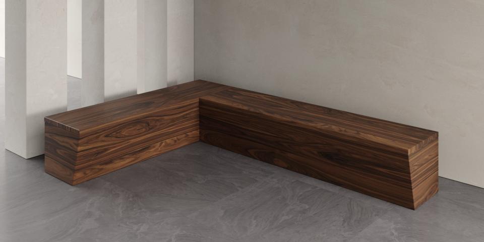 Einzigartige Sitzbank aus Holz - Nussbaum B32 