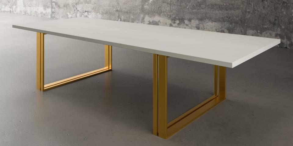 Design Massiver Holz Esstisch - Eiche weiß Deluxe E36 