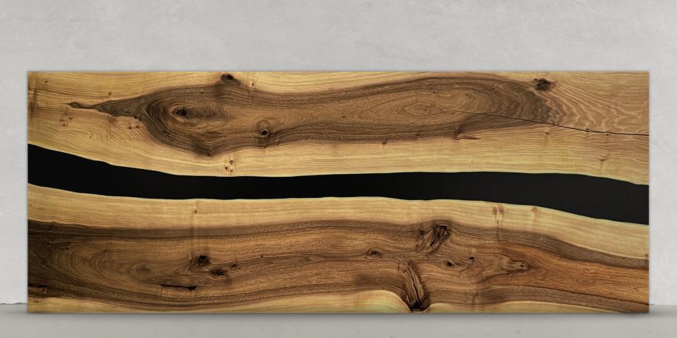 Massiver Esstisch Nussbaum Epoxy Edles Handwerksdesign 