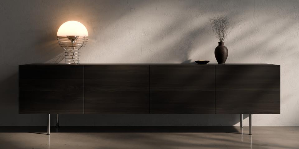 Lowboard aus Eiche geköhlert: Einzigartiges Design S73 