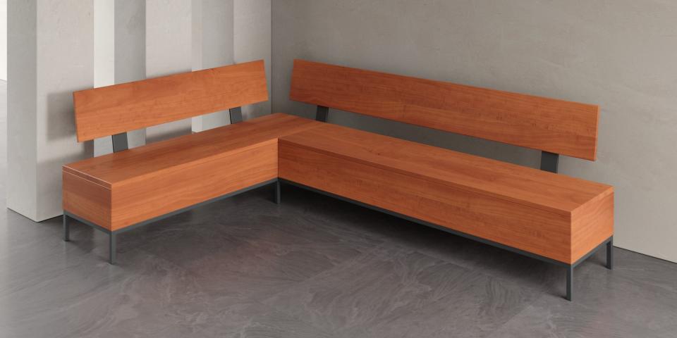 Massivholz Eckbank mit Truhe aus Kirschbaum – Zeitloses Design B63 