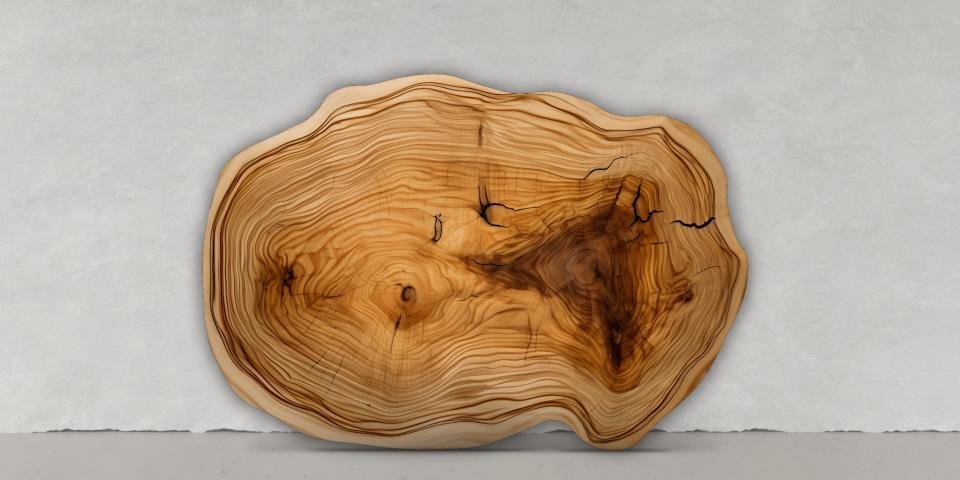 Massive Tischplatte Baumscheibe Eiche 