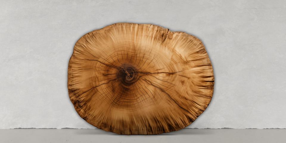 Massive Tischplatte Baumscheibe Wildeiche 