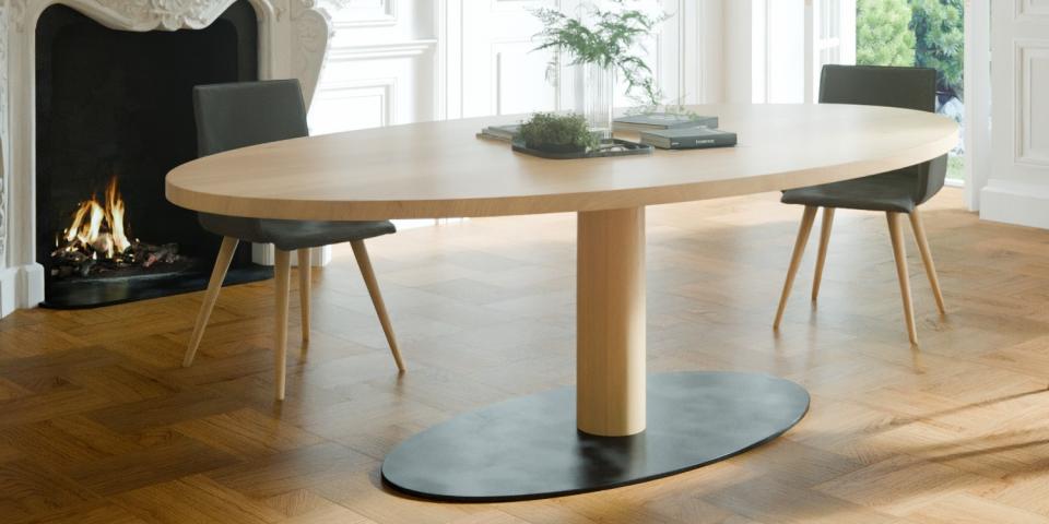Massivholz Esstisch: Ahorn Eleganz trifft Metall E30 