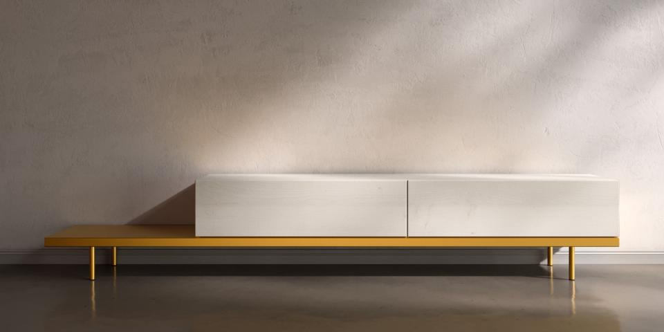 Lowboard aus weißem Eichenholz: Einzigartiges Design S83 