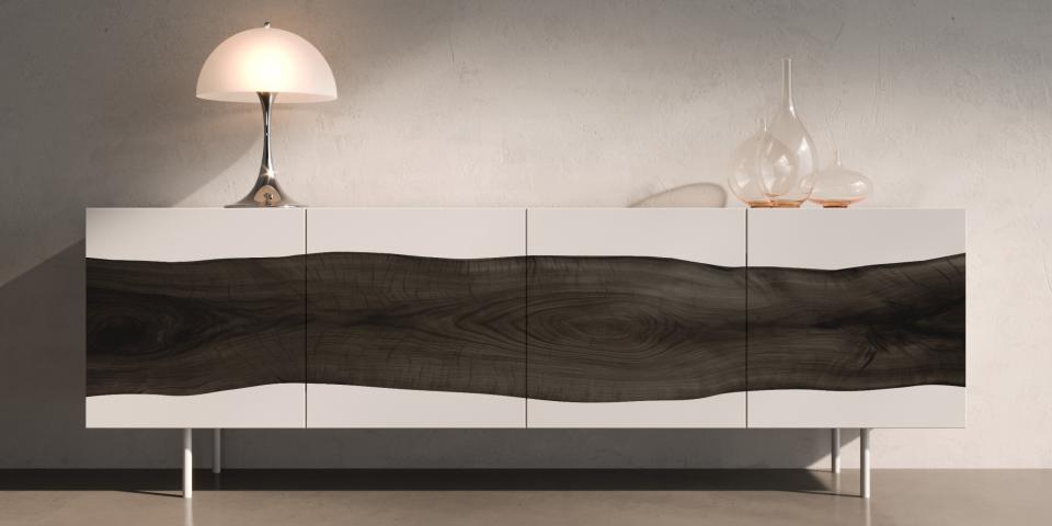 Lowboard aus Eiche geköhlert: Einzigartiges Design S81 