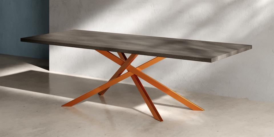 Eiche grau Esstisch - Stahl Design Luxus E212 