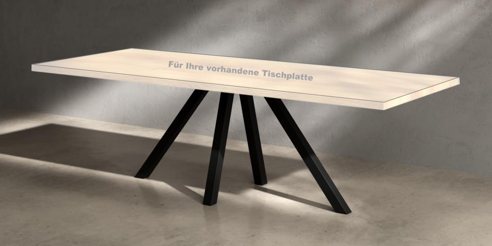 Exklusives Tischgestell mit modernem Sternfuß T218 