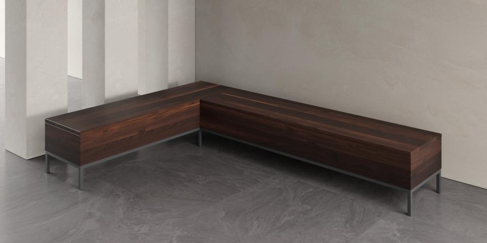 Massivholz Eckbank mit Truhe aus Raeuchereiche – Zeitloses Design B62 