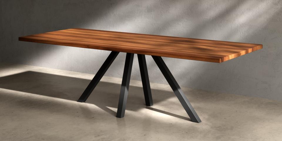 Ulme Tisch nach Maß - Modernes Stahl Design E218 